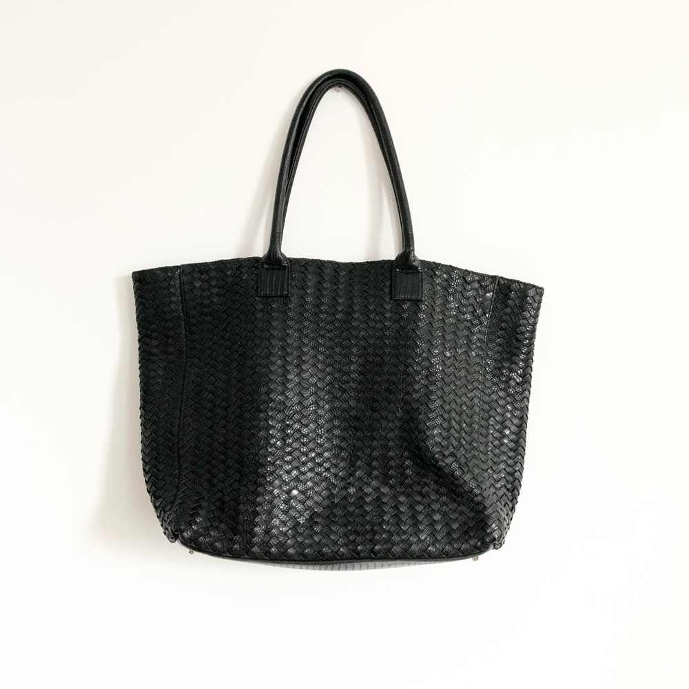 Like New - Deux Lux Large Black Woven Tote Bag